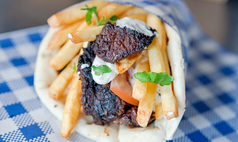 Pete the Greek Traditional Greek gyros served on the sunshine coast Caloundra 